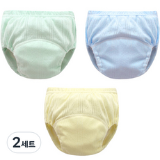엠케이 남아용 펀칭 단색파스텔 배변훈련팬티 3종 세트, 랜덤발송, 2세트