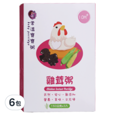鈞媽御食堂 大寶 即食營養粥 雞茸, 10M+寶寶粥, 天然安心無添加, 150g, 6包