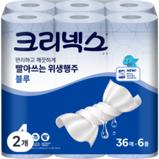 크리넥스 빨아쓰는 위생행주 블루 36매, 6롤, 2개