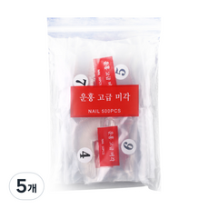 바르나 오발 네일팁 500p, 투명, 5세트