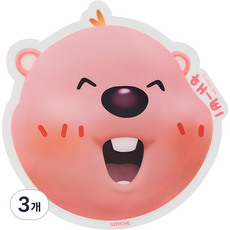 로이체 잔망루피 PVC 원형 마우스패드, 혼합색상, 3개