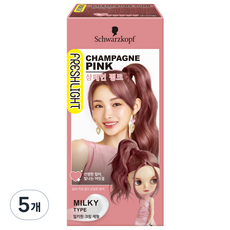 프레쉬라이트 밀키타입 염색제, 샴페인 핑크, 5개