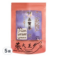 瑪卡人蔘五寶茶包 Set, 黑瑪卡+黑人蔘+黑黃精, 調整體質, 活力之果, 男人茶, 6g, 10包, 5袋