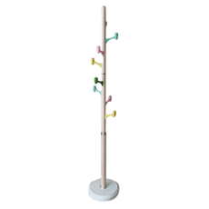 EASYHOME 彩虹8掛勾彩色衣帽架, 粉色