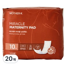마더케이 여성용 미라클 산모패드, 10매입, 20개