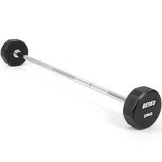 아리프 12각 우레탄 고정 바벨 직선바 20kg, 1개, 블랙