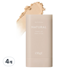 OBge 내추럴 톤업 선스틱 SPF50+ PA++++, 18g, 4개