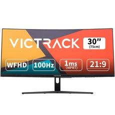 빅트랙 WFHD 리얼 100Hz 1800R 울트라 와이드 커브드 게이밍 모니터, 75cm, 30CM10001