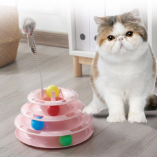 딩동펫 고양이 쥐잡이 트랙볼 장난감, 핑크, 1개