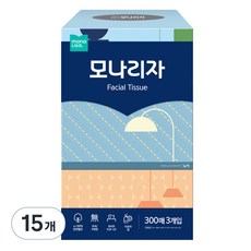 모나리자 미용티슈 2겹, 300매, 15개