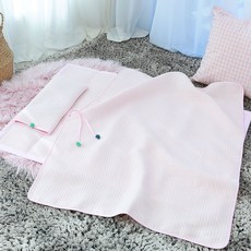 화모 베이비 소프트 3중직 거즈 유아동 침구 2종 세트, 핑크