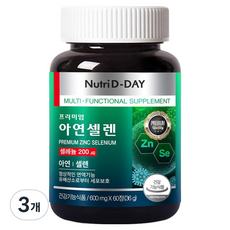 뉴트리디데이 프리미엄 아연 셀렌 36g, 3개, 60정 3개, 60정