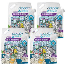 臭味滾 ODOUT 除臭瞬吸礦砂, 強效凝結 雙重除臭 99% 低粉塵 4kg 無香味, 無香, 4包