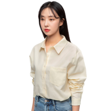 CARET 女款舒適牛津襯衫, 均碼, 淺黃