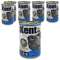 Kent 肯特 全齡犬犬罐, 火雞肉+蔬菜, 原汁肉塊, 無添加防腐劑, 火雞肉 + 蔬菜, 415g, 6罐