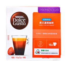 NESCAFE 雀巢咖啡 Dolce Gusto 多趣酷思 低咖啡因美式濃黑咖啡膠囊, 中烘焙, 順滑奶油與堅果香氣, 7g, 16顆, 1盒