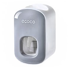 ecoco 意可可 自動擠牙膏器, 極簡設計, 完全防水, 定量擠出, 適用各種尺寸牙膏, 全身可拆卸, 灰色, 1個