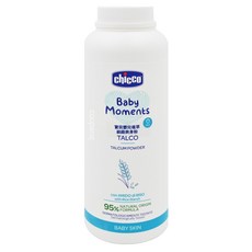 Chicco 寶貝嬰兒植萃細緻爽身粉, 95%天然成分來源, 含稻米澱粉, 150g, 1瓶