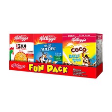 Kellogg's 家樂氏 麥片組合包, 原味玉米片, 霜淇淋玉米片, Coco Balls可可球, 6盒裝, 170g, 1組