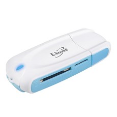 E-books USB3.0超高速隨身型讀卡機, 支援128G高速記憶卡, 附帶吊繩設計, T32, 白色, 1個
