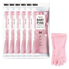 명진 러블리한 고무장갑, 핑크, 중(M), 6개 핑크, 중(M), 6개