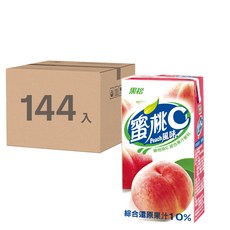黑松 果汁C系列 蜜桃 (24入) 含維生素C 還原果汁10%, 300ml, 144入