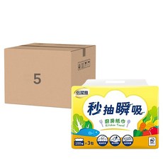 倍潔雅 秒抽瞬吸廚房紙巾，100抽x3包，隨抽即用，油水瞬吸，強韌耐用, 3包, 5袋