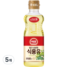 해표 식용유, 500ml, 5개