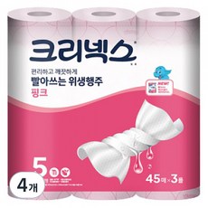 크리넥스 빨아쓰는 위생행주 핑크, 3개입, 4개