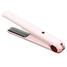 Pingo 台灣品工 Qmini 快充式無線迷你離子夾, 珍珠白, Type-C充電, 120秒快速升溫, U1, 櫻花粉