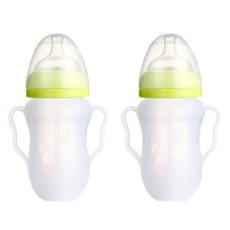 프띠아띠 실리콘 손잡이 젖병 260ml 2p, 그린, 2개