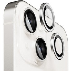 빅쏘 2.5CX 아이폰 빛번짐 방지 후면 카메라 렌즈 개별 프레임 메탈 링 강화유리 휴대폰 보호필름 실버 + 부착가이드툴, 1세트
