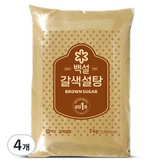 백설 갈색설탕, 3kg, 4개