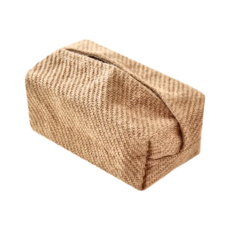 波希米亞衛生紙套, 大開口設計, 天然棉麻手工縫紉, 22X10X10cm, 1個