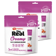 하림펫푸드 더리얼 크리미 고양이 간식 25개입, 연어 + 닭고기 혼합맛, 250g, 2개