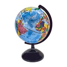 FUN GLOBE 藍色海洋行政塑膠座地球儀，8吋，高度31cm，ABS球體材質，塑膠底座, MS-108A
