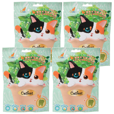 Catfeet 呼嚕最愛 薄荷化毛潔牙餡餅, 維持口腔健康, 添加維他命、礦物質、牛磺酸，營養滿分, 嫩雞口味, 嫩雞, 60g, 4包