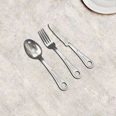 국산 콤마 커트러리 세트, 실버, 아미 3P (스푼 + 포크 + 나이프), 1개