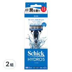 Schick 舒適牌 水次元5刮鬍刀, 經典清爽款, 滋潤呵護肌膚, 2組, 2件