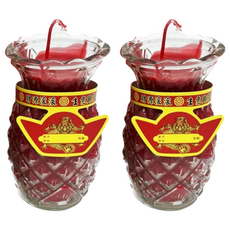 華慶堂 3號旺旺來小鳳梨蠟燭 Set 2, 禮佛祈福燈品, 2組