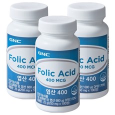 GNC 엽산 400, 3개, 100정