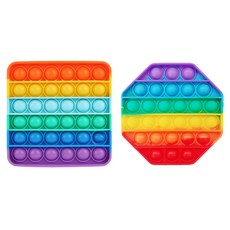 Luarmo 造型按壓泡泡模型 心形+圓形 2入, 八角形+方形