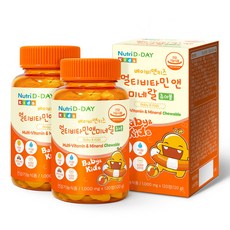 뉴트리디데이 베이비앤키즈 멀티비타민 앤 미네랄 츄어블 120g, 120정, 2개