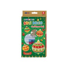 AMOS 阿摩司 6色吊飾DIY玻璃彩繪膠組,聖誕彩球 Sun Deco Set, 1盒