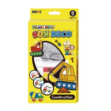 AMOS 阿摩司 6色工程車吊飾DIY玻璃彩繪膠組, 工程車, 1盒