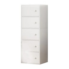 E家工廠 5格收納櫃 077-KC 40 x 24 x 128cm 9kg, 白色, 5個