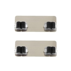 coupang 免打孔多用途廚具拖把掛鉤架 Set 2入, 雙夾黑, 1組