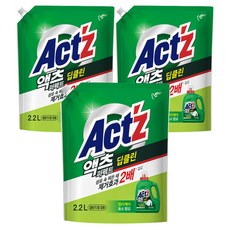 액츠 퍼펙트 딥클린 액상세제 리필, 2.2L, 3개