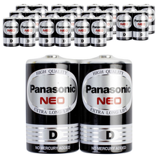 Panasonic 國際牌 錳乾電池 1號 黑色, 2顆, 12組