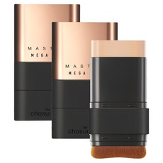 chosungah tm Mega Fit Master無暇絲絨雙頭粉底棒 SPF50+ PA++++ 16g, 01 Light Beige, 2支